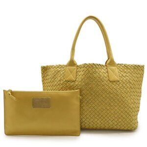 Bottega Veneta Intrecciato Cabas PM Tote Bag Leather Yellow